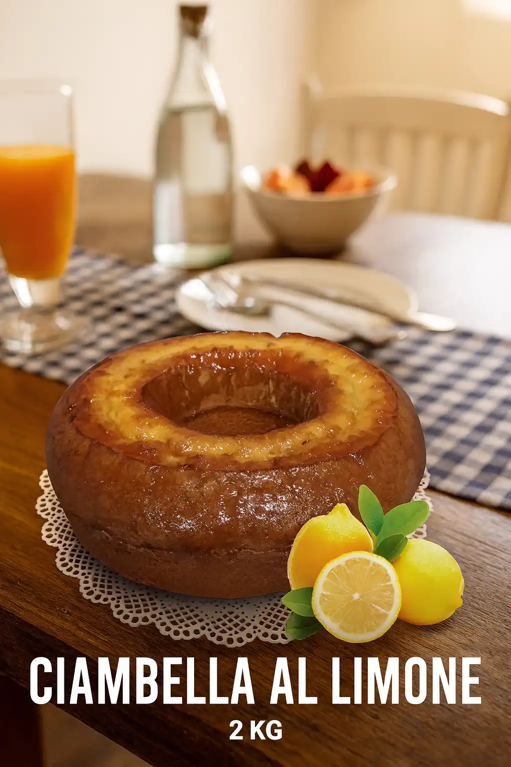 Ciambellone al Limone 2kg Dolce da Forno Morbido Soffice Artigianale