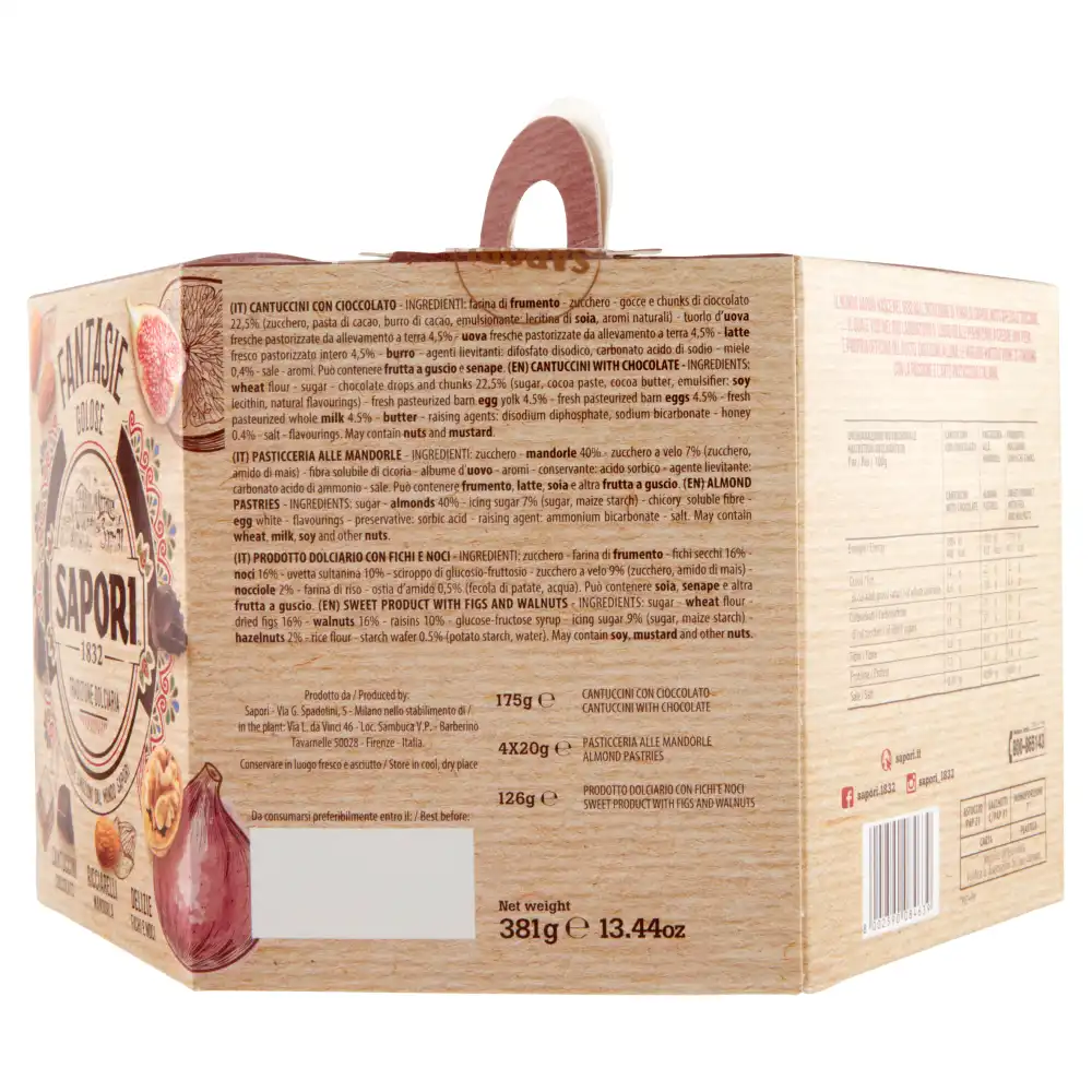 Sapori Fantasie Golose 381g Cantuccini Cioccolato Ricciarelli Fichi e Noci