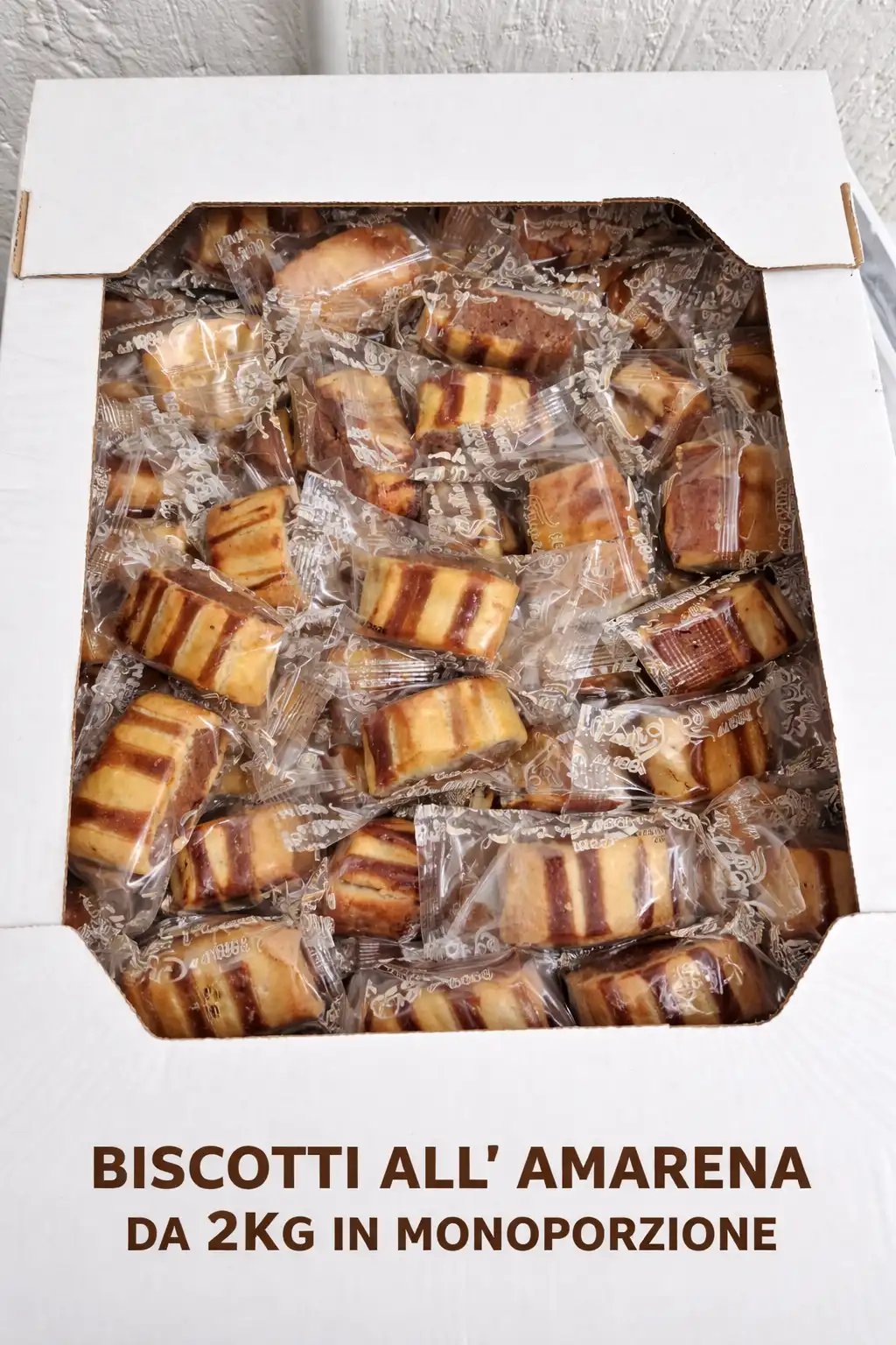 Biscotti all’Amarena Monoporzione 2kg Dolci da Forno Incartati Singoli