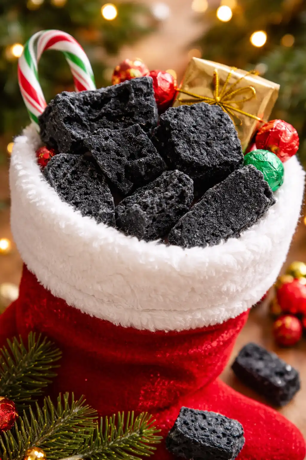 Carbone Dolce Epifania 200g per Calza Befana Tradizionale Zucchero Nero