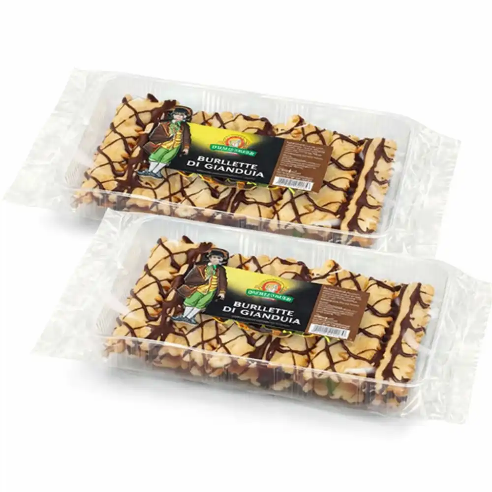 2 x Burlette di Gianduia 200g Chiacchiere Dolci Ricoperte al Gianduia