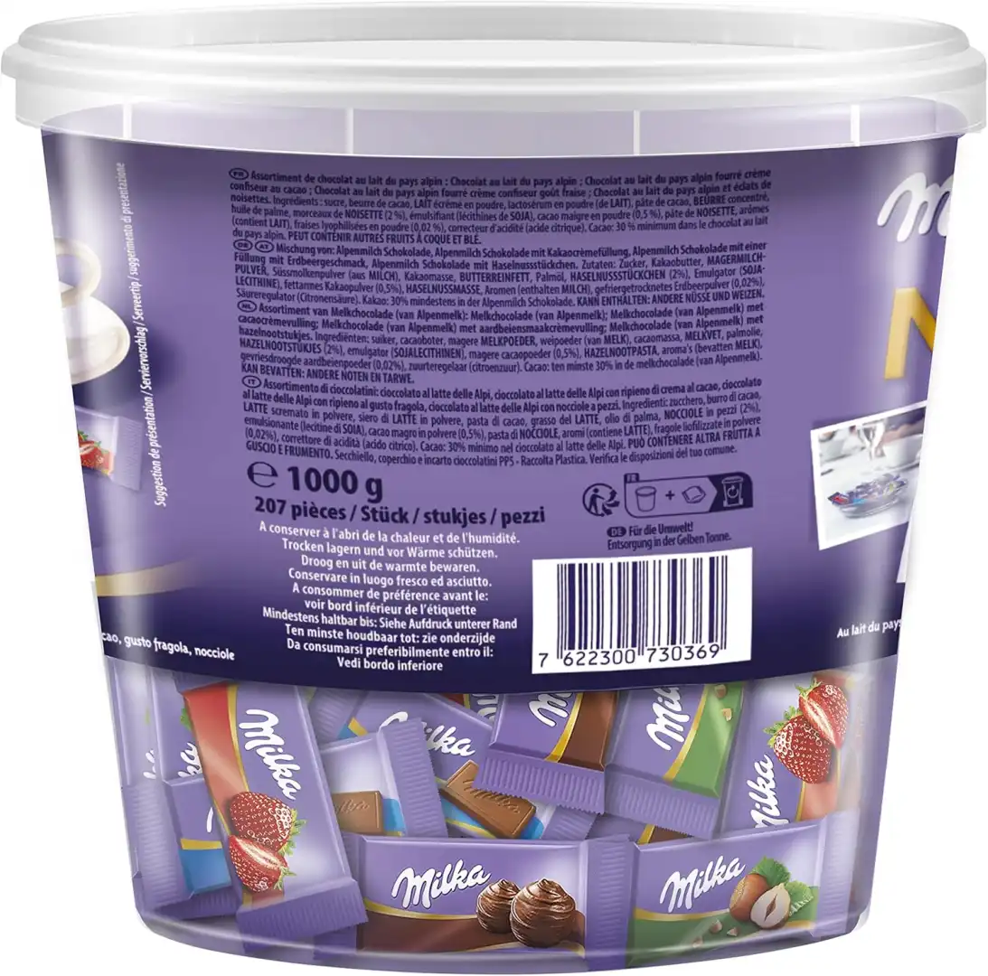 Milka Naps Mix Cioccolatini al Latte Assortiti 1 Kg 4 Gusti 207 Pezzi