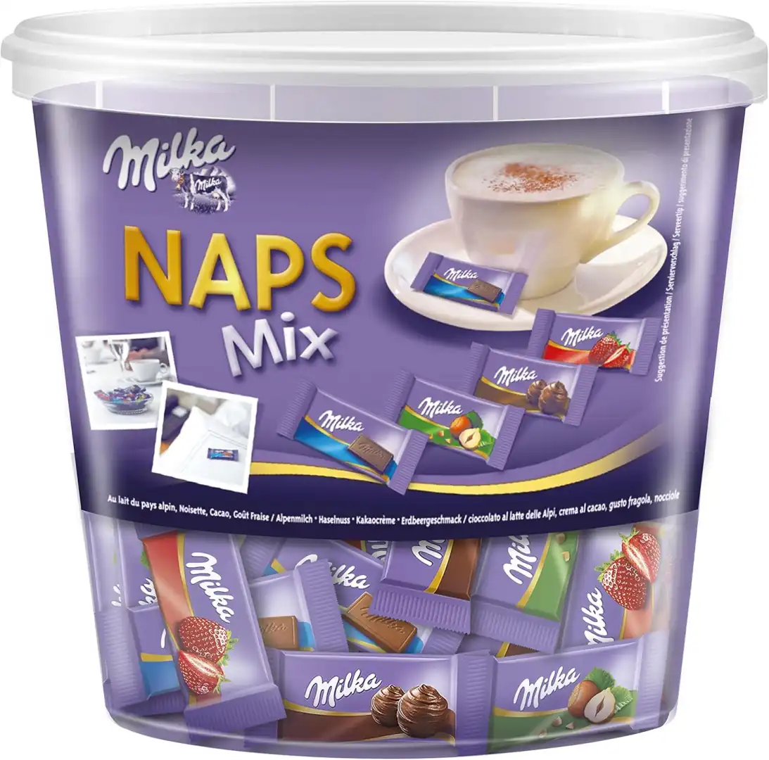Milka Naps Mix Cioccolatini al Latte Assortiti 1 Kg 4 Gusti 207 Pezzi