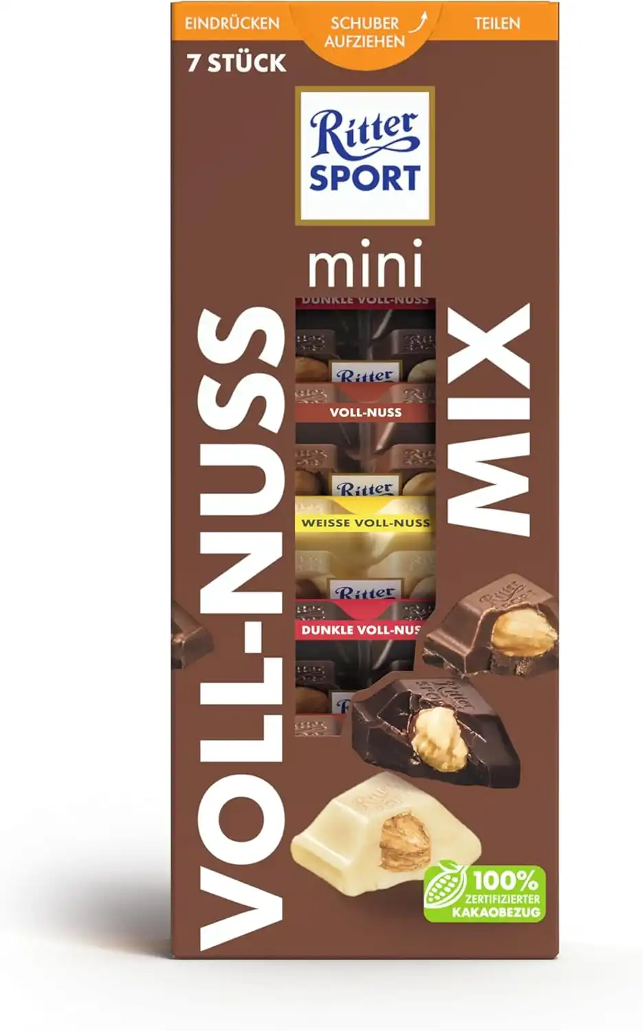 8 Pezzi Ritter Sport Mini Tower Special Nuts Mix Cioccolatini 116 g
