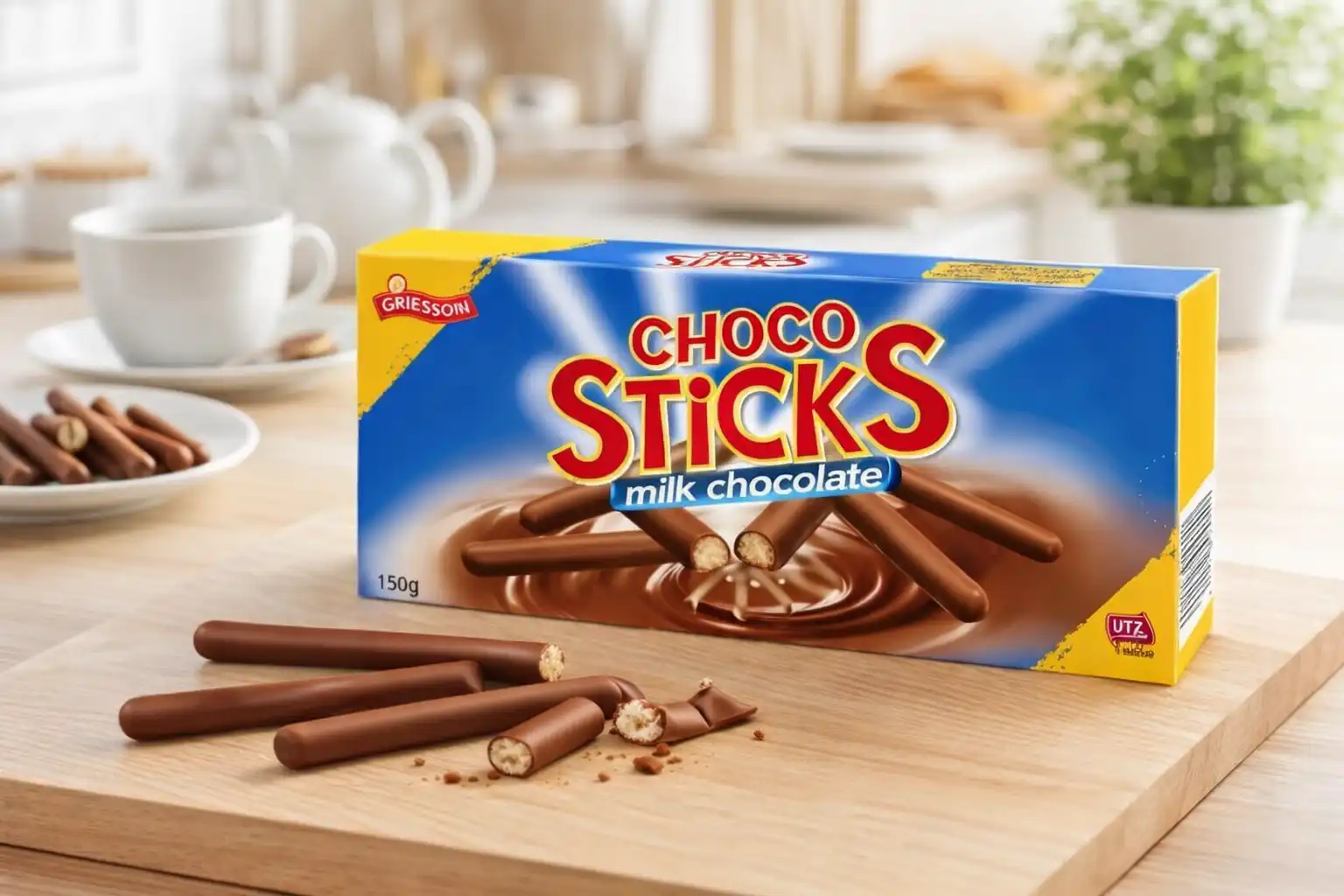 6x Griesson Choco Sticks Cioccolato al Latte – Biscotti Ricoperti 150 g