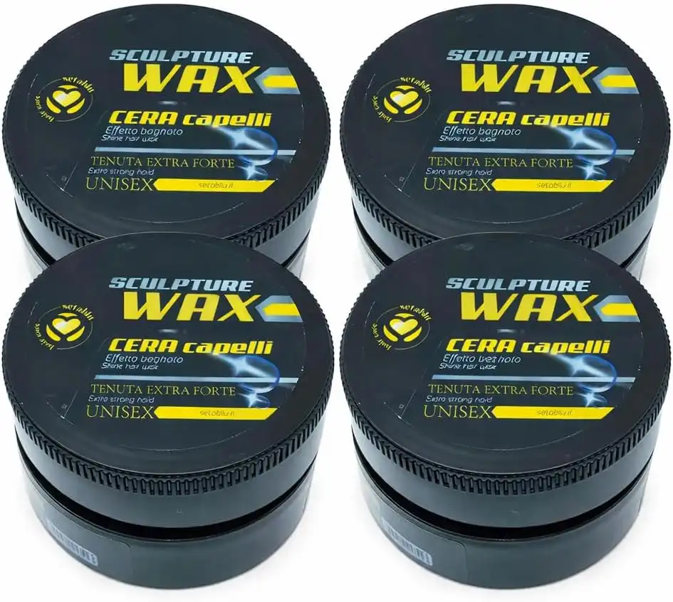 4x Sculpture Wax Cera Capelli Effetto Bagnato Tenuta Extra Forte Styling Unisex
