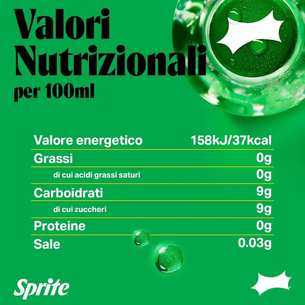 Sprite Lemon Lime Bibita Gassata Bottiglie Vetro 330 ml Confezione 24 Pezzi