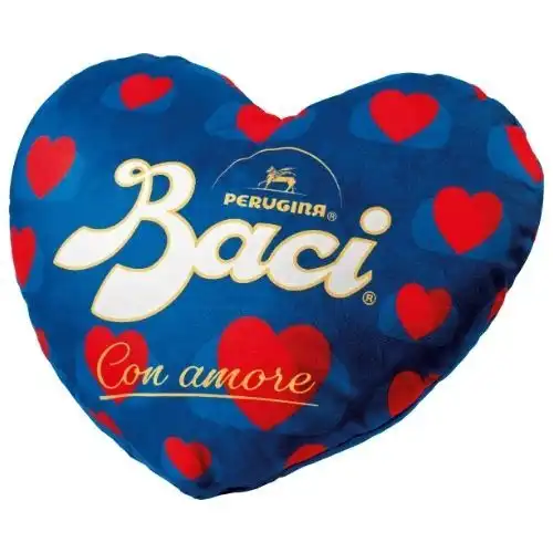 Baci Perugina Cuscino Cuore Orsetti Peluche con Zip Cioccolatini Fondente 75 g