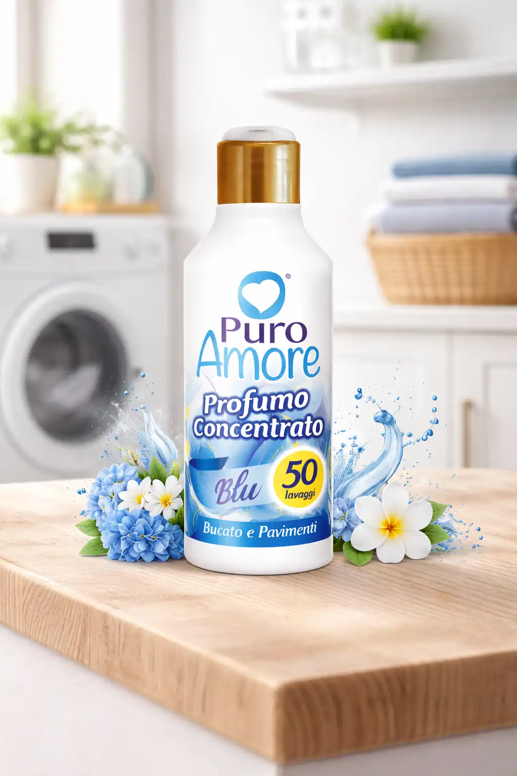 3x Puro Amore Profumo Concentrato Blu per Bucato e Pavimenti