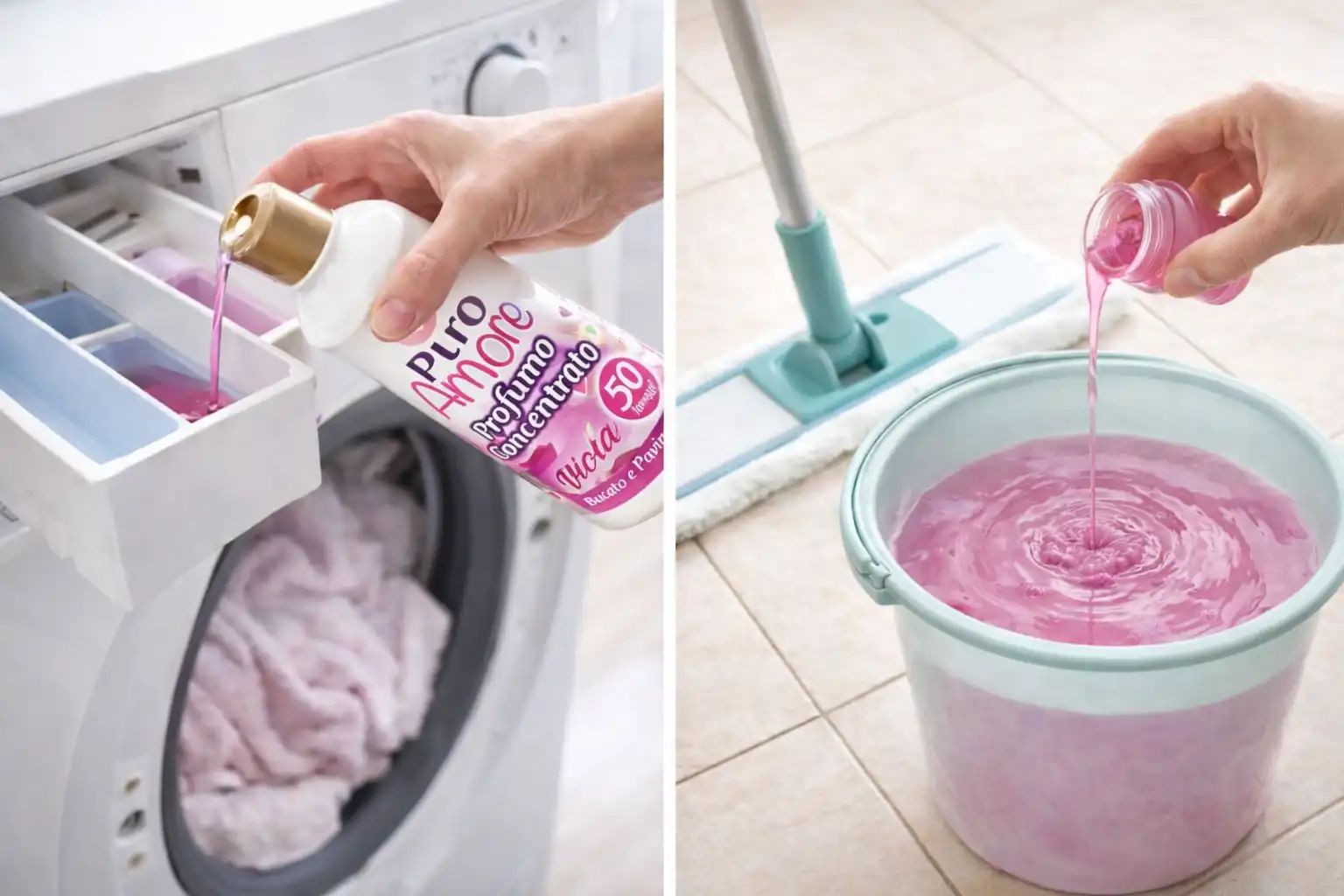 3x Puro Amore Profumo Concentrato Rosa per Bucato e Pavimenti