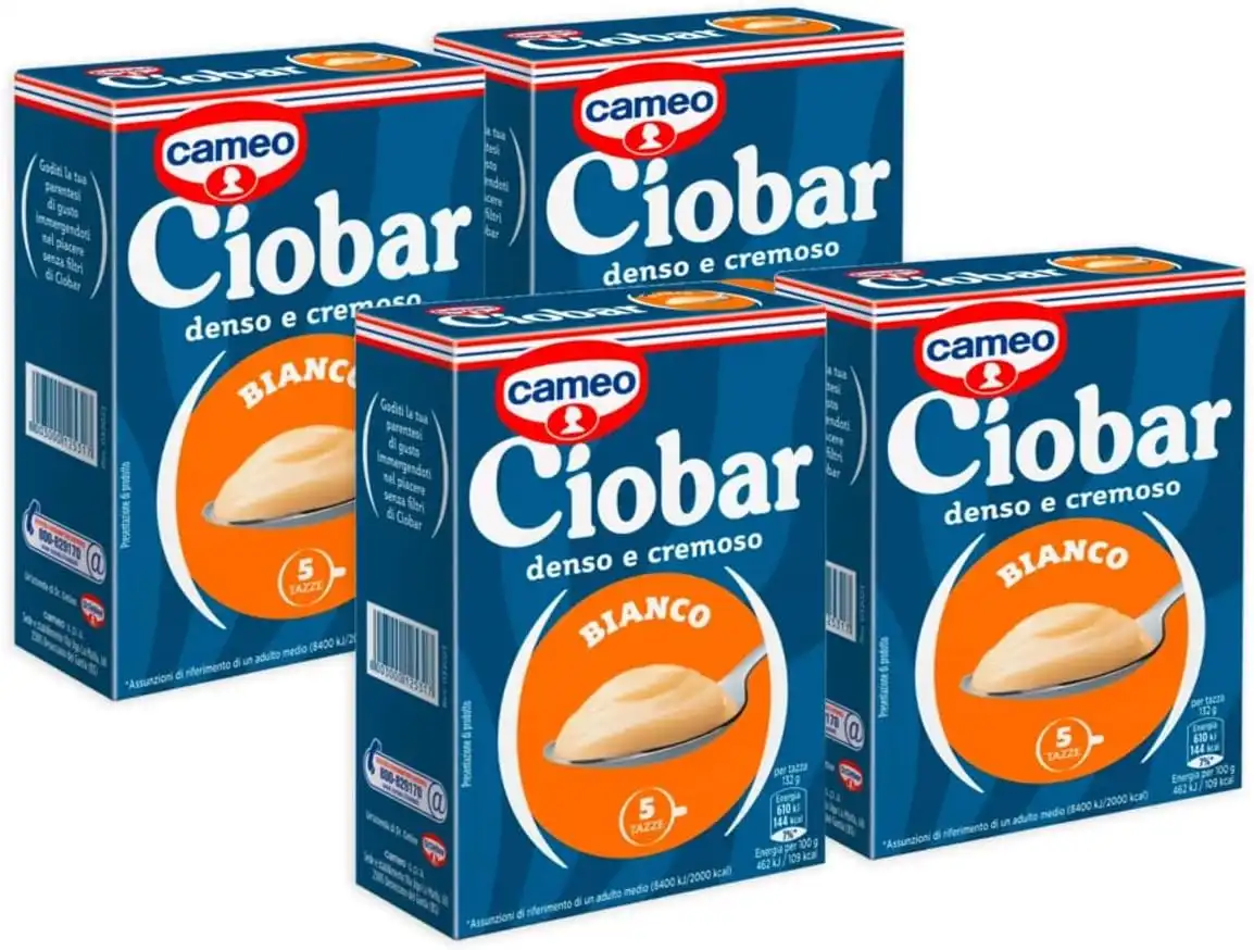 4x Cameo Ciobar Bianco Preparato per Cioccolata Calda Densa e Cremosa Tipo Bar
