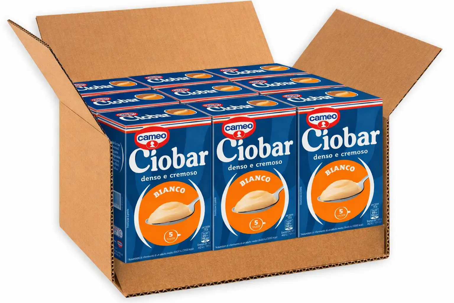 8x Cameo Ciobar Bianco Preparato per Cioccolata Calda Densa e Cremosa Tipo Bar