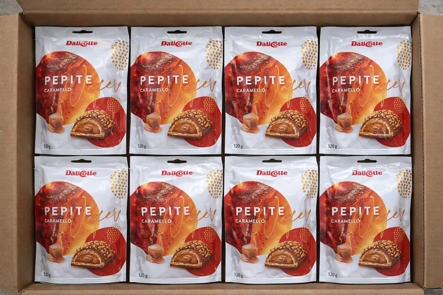 10 Pezzi Pepite Praline al Caramello Ripiene con Wafer e Cioccolato 120g