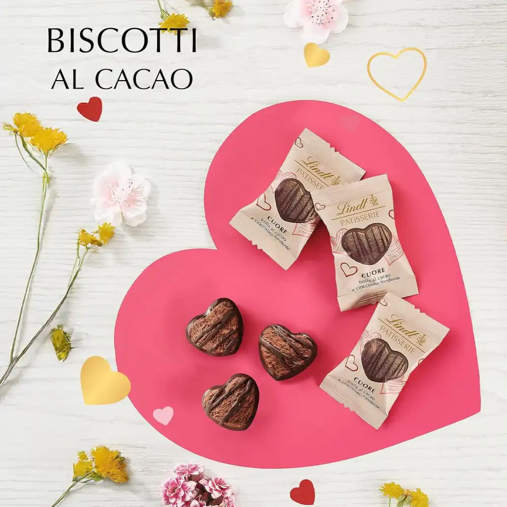 Lindt Patisserie Latta Cuore 100g Biscotti al Cacao Idea Regalo San Valentino