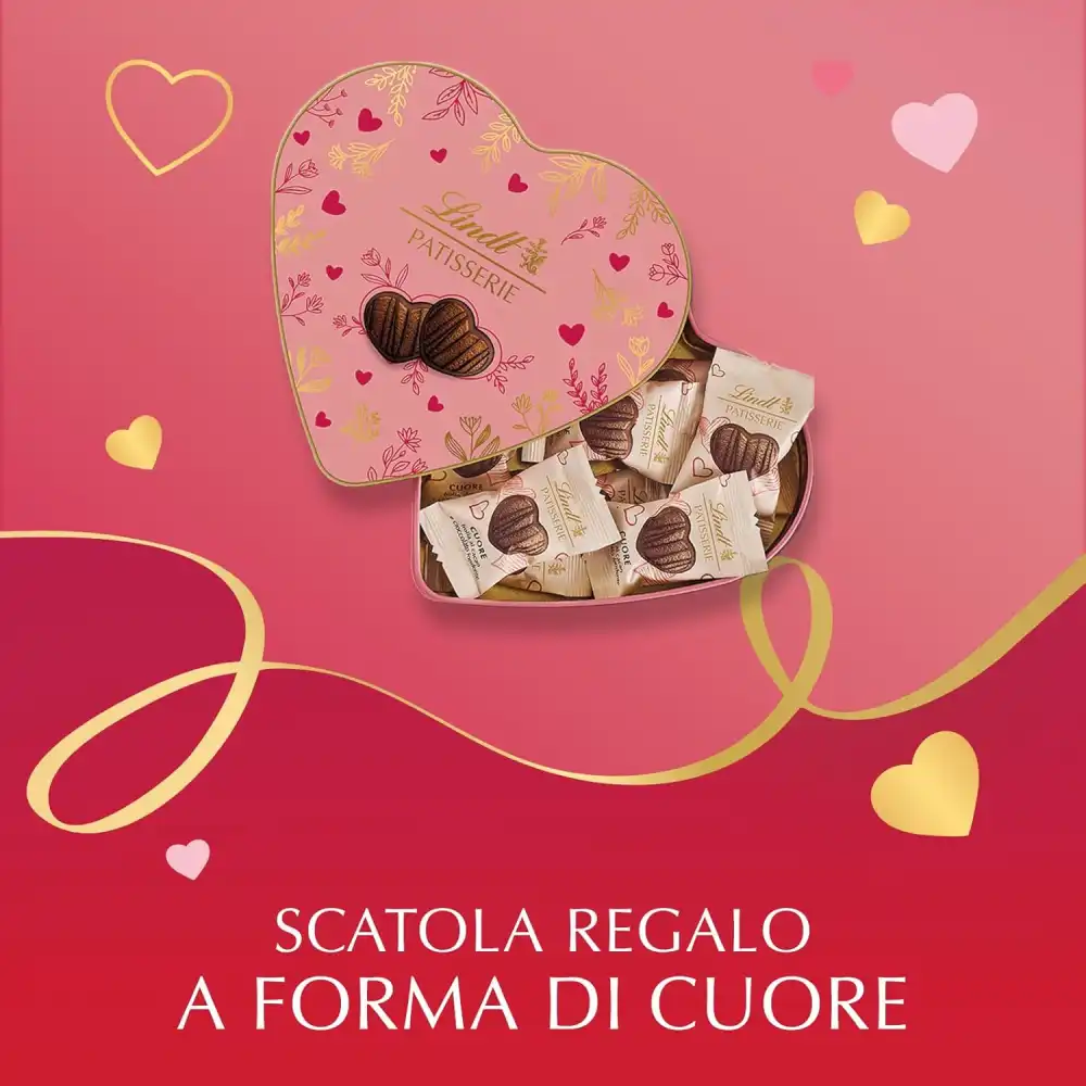 Lindt Patisserie Latta Cuore 100g Biscotti al Cacao Idea Regalo San Valentino