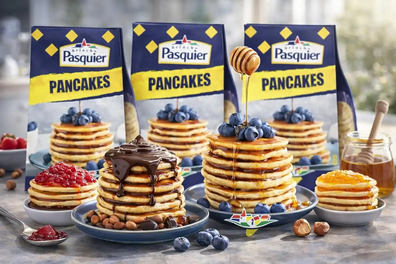 3 x Pasquier Pancakes Soffici Pronti da Gustare Colazione Snack Dolci da Forno