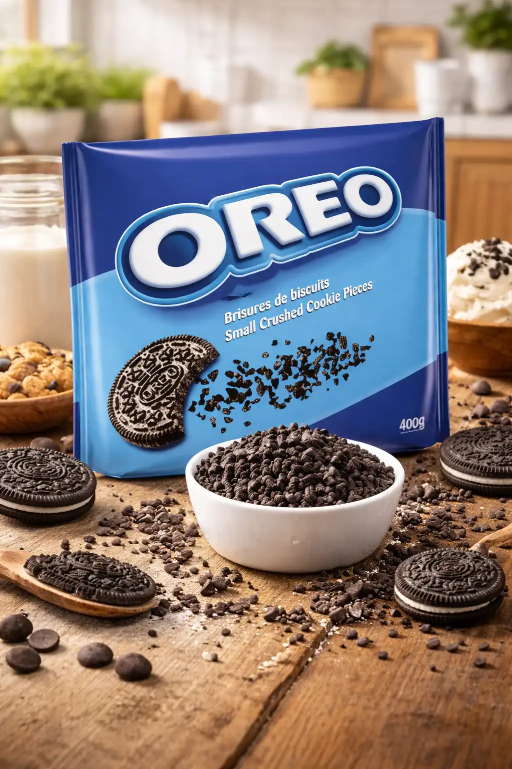 Granella Oreo 400 g Biscotti Sbriciolati per Dolci Dessert Decorazioni