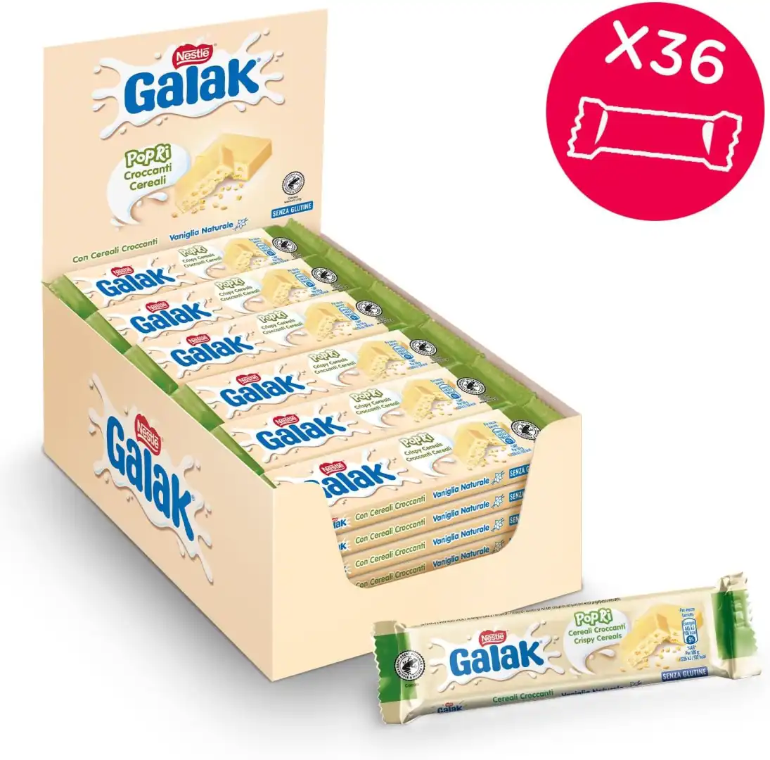 Galak PoPri Cioccolato Bianco Cereali 36 Barrette da 40g Scorta