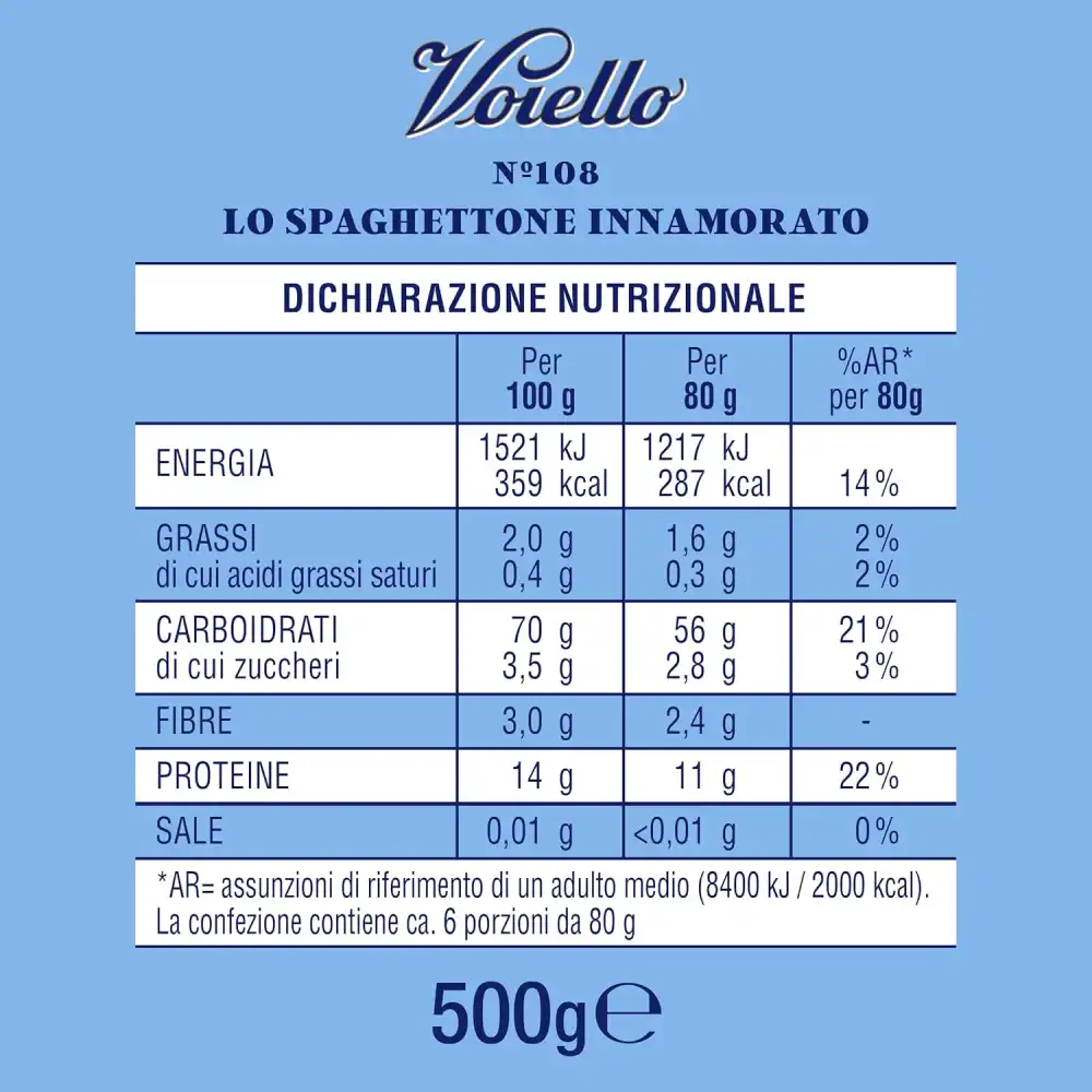 4 Pezzi Voiello Spaghettone Innamorato n.108 Pasta Grano Duro 500 g