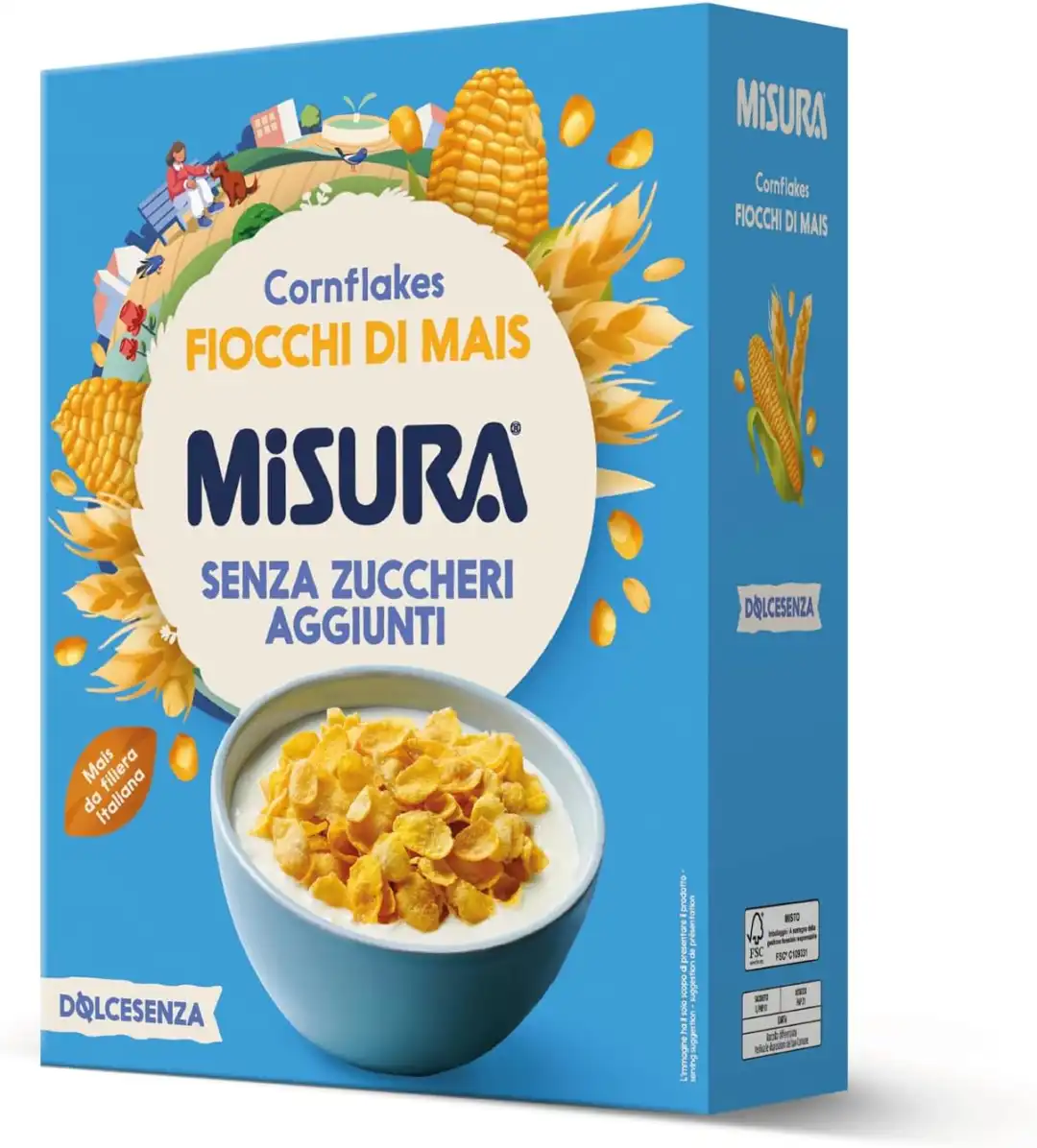 3 Pezzi Misura Cornflakes Dolcesenza Mais Italiano Senza Zuccheri 350 g