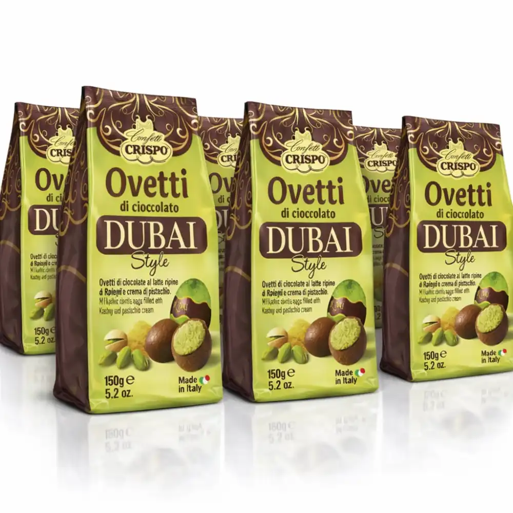 6x Crispo Ovetti Cioccolato Dubai Style Pistacchio Croccante 900g