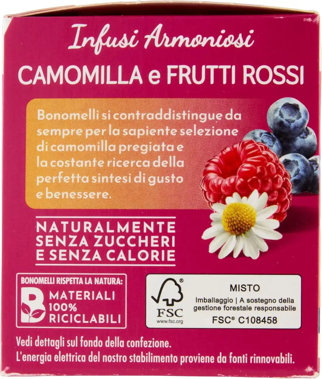 12 Confezioni Bonomelli Infusi Armoniosi Camomilla E Frutti Rossi 12 Filtri