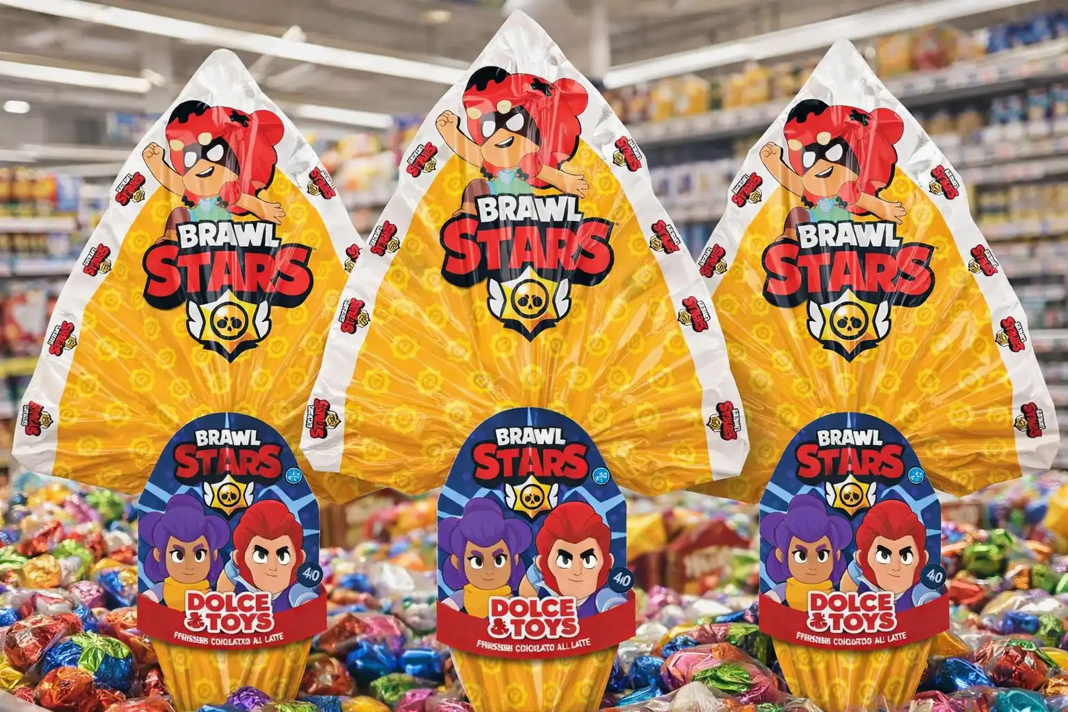 Dolce Toys Uova di Pasqua Brawl Stars Cioccolato al Latte 3x40g