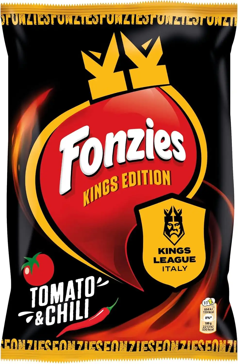 6 Pezzi Fonzies Bomber Edition Pomodoro e Chili Snack Mais 100g