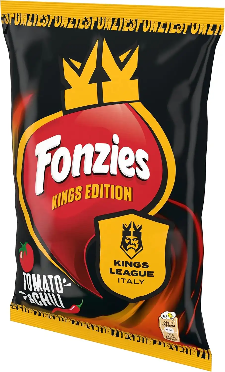 6 Pezzi Fonzies Bomber Edition Pomodoro e Chili Snack Mais 100g