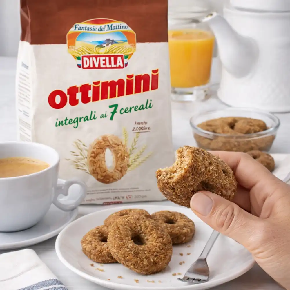 Biscotti Ottimini Integrali 7 Cereali 300g x6 Fonte di Fibre Colazione