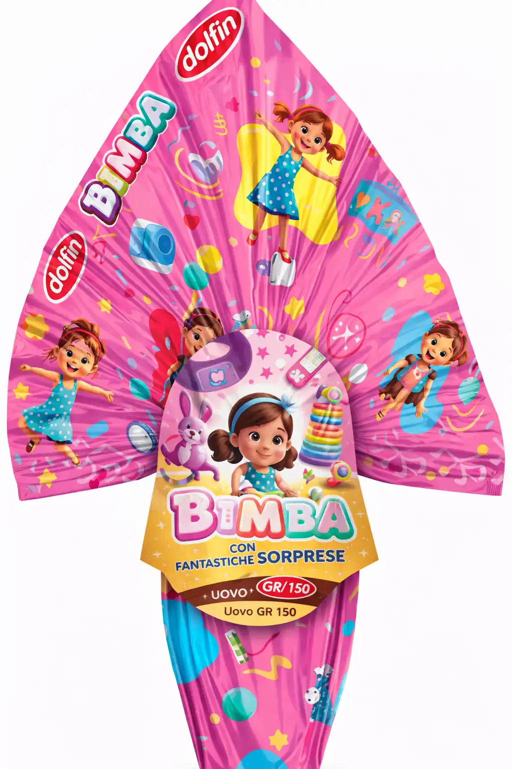 Dolfin Uovo Pasqua 150g Bimba + Bimbo Duo Cioccolato Sorpresa