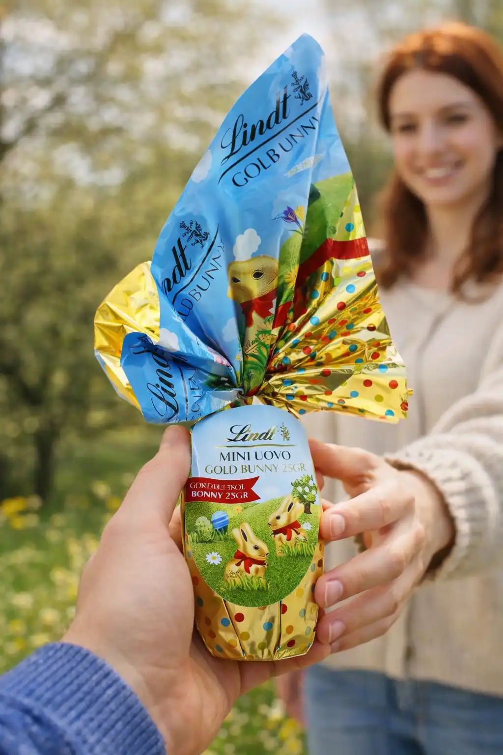6 Lindt Mini Uovo Gold Bunny 25g Cioccolato Latte Pasqua 2026 Set Regalo