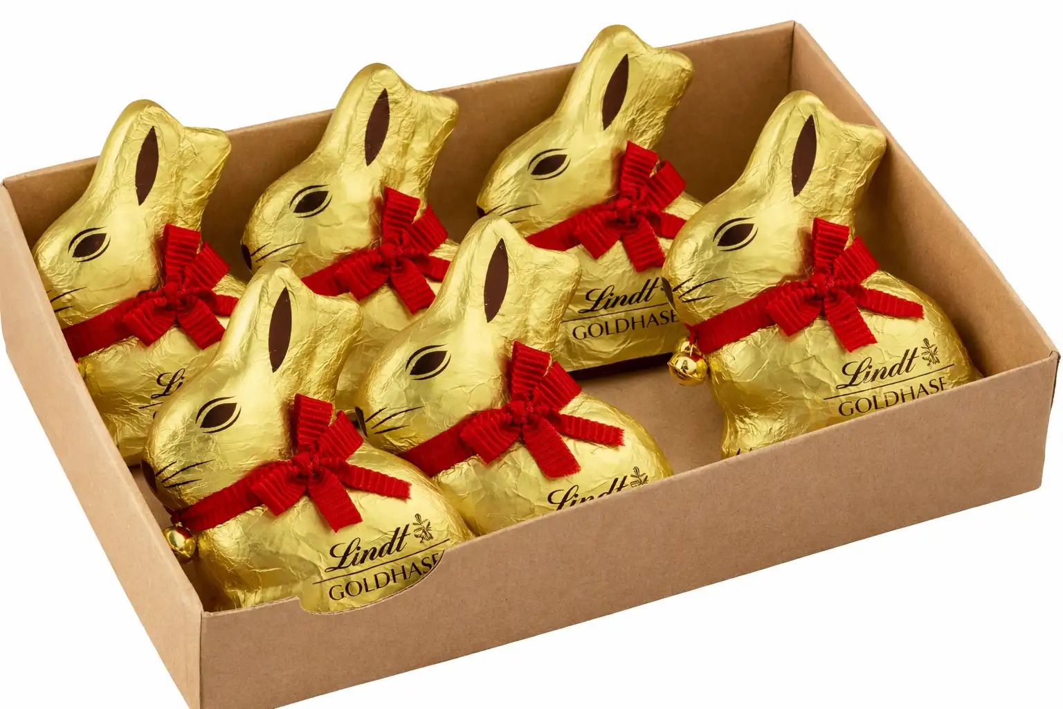 6 Lindt Gold Bunny 50g Coniglietto Cioccolato Latte Pasqua