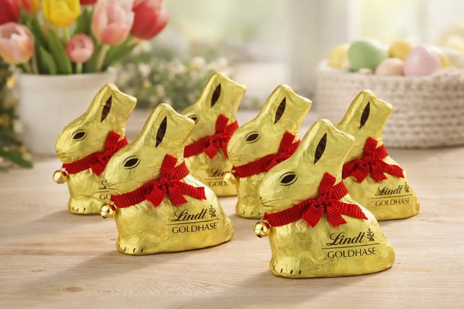 6 Lindt Gold Bunny 50g Coniglietto Cioccolato Latte Pasqua