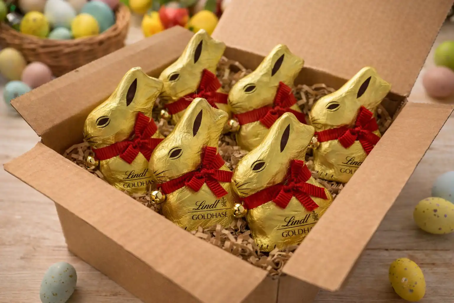 6 Lindt Gold Bunny 50g Coniglietto Cioccolato Latte Pasqua