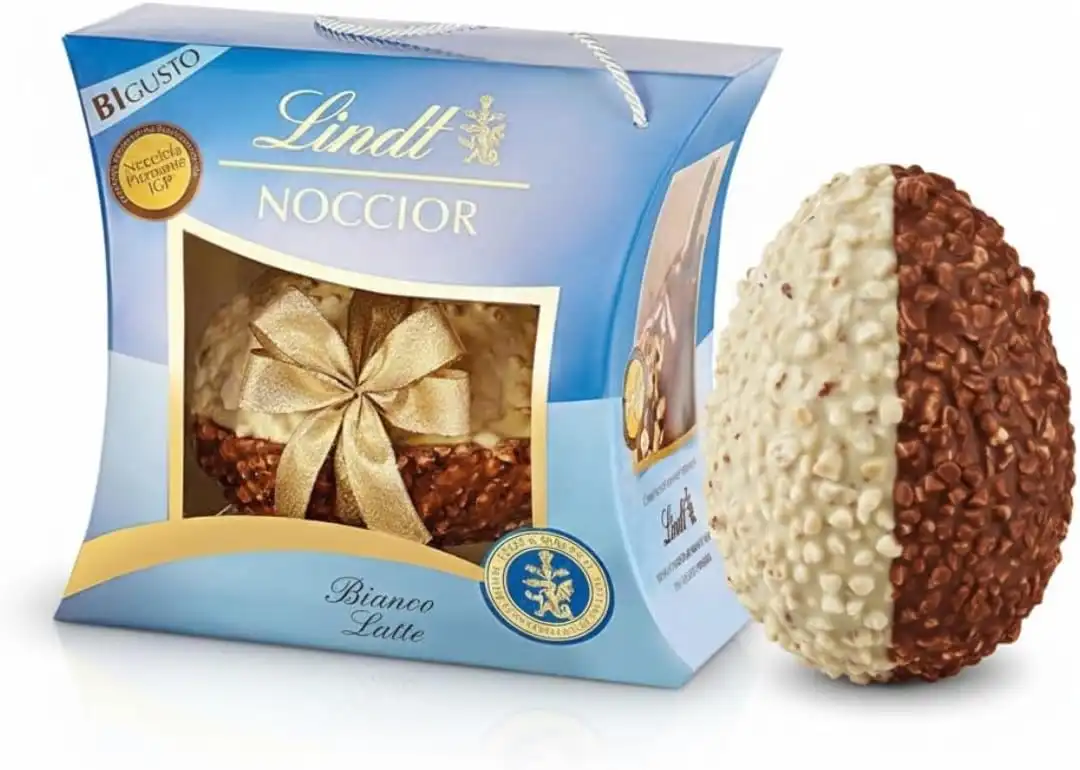 Lindt Noccior Uovo Bianco e Latte 610g Cioccolato Pasqua Regalo