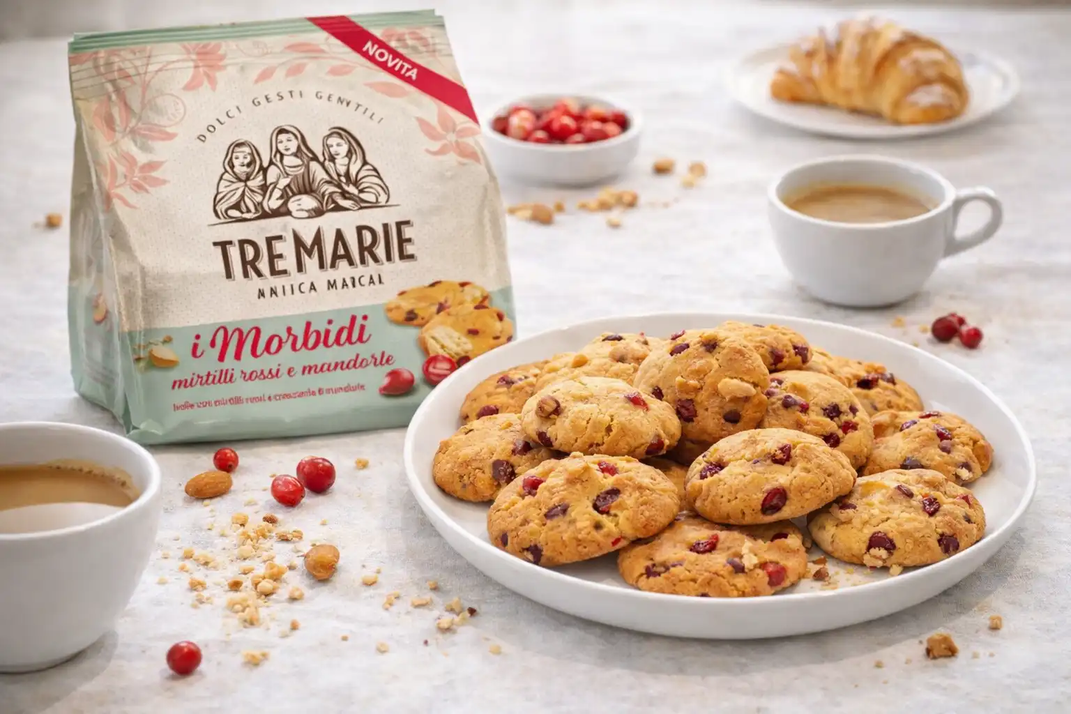 Tre Marie Biscotti Morbidi Mirtilli Rossi Mandorle 5 Confezioni Snack Dolci