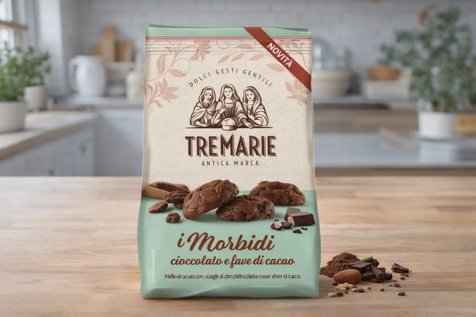 Tre Marie Biscotti Morbidi Cioccolato Fave Cacao 5 Confezioni Snack Golosi Dolci