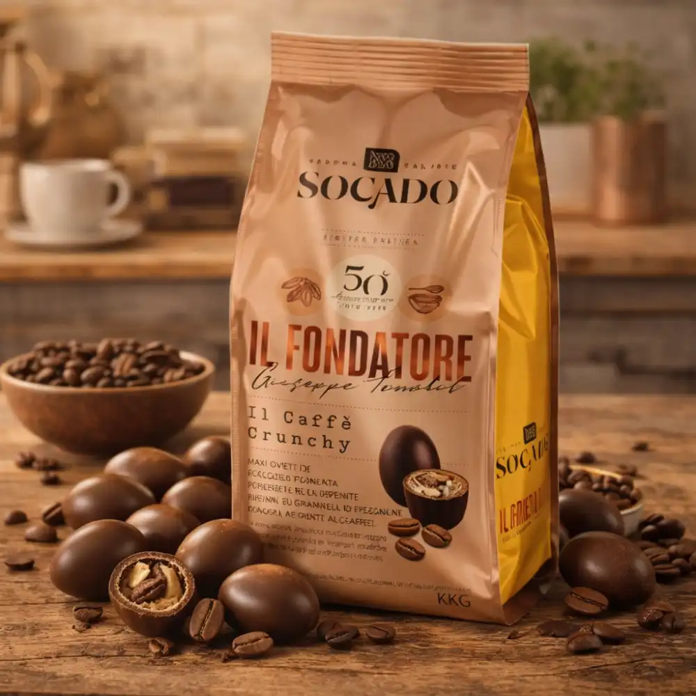 Socado Ovetti Maxi Caffè Crunchy 1Kg Cioccolato Fondente Pasqua Edizione 2026
