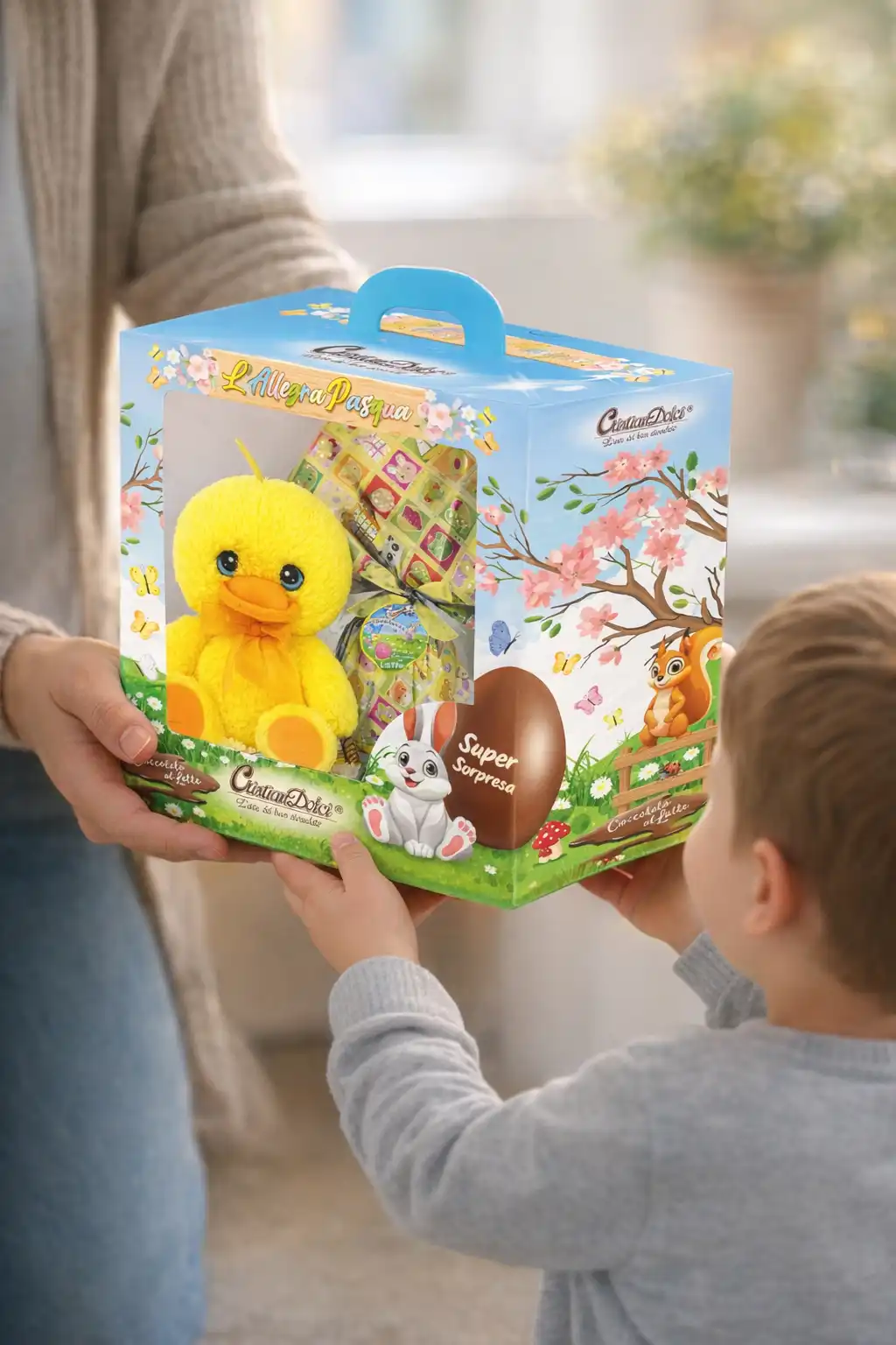 Scatola Uovo Cioccolato 100g Peluche Cane Orso Pulcino + Uova Pasqua 2026