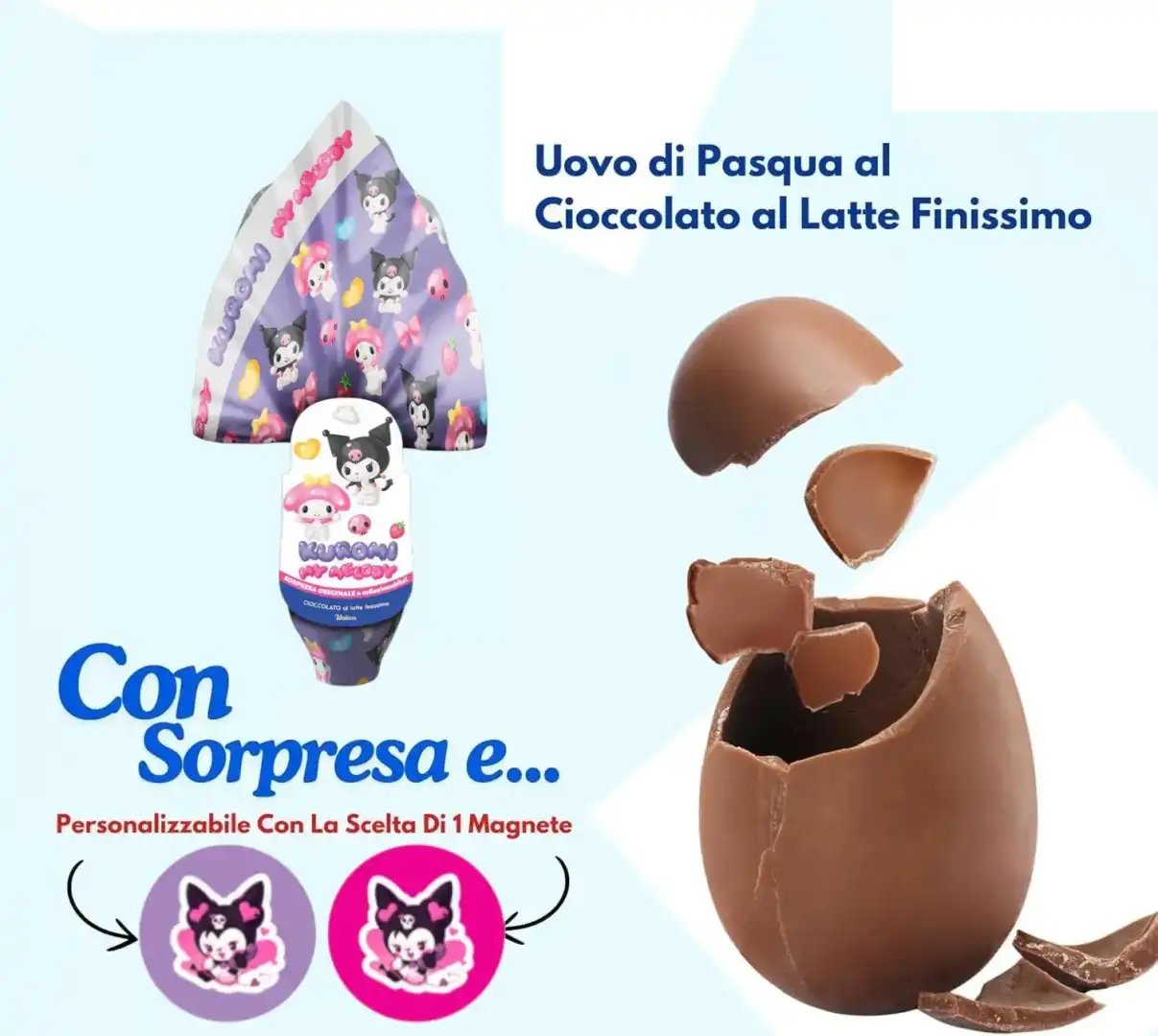 Kuromi My Melody Uovo Pasqua 150g Cioccolato Latte Sorpresa 2026