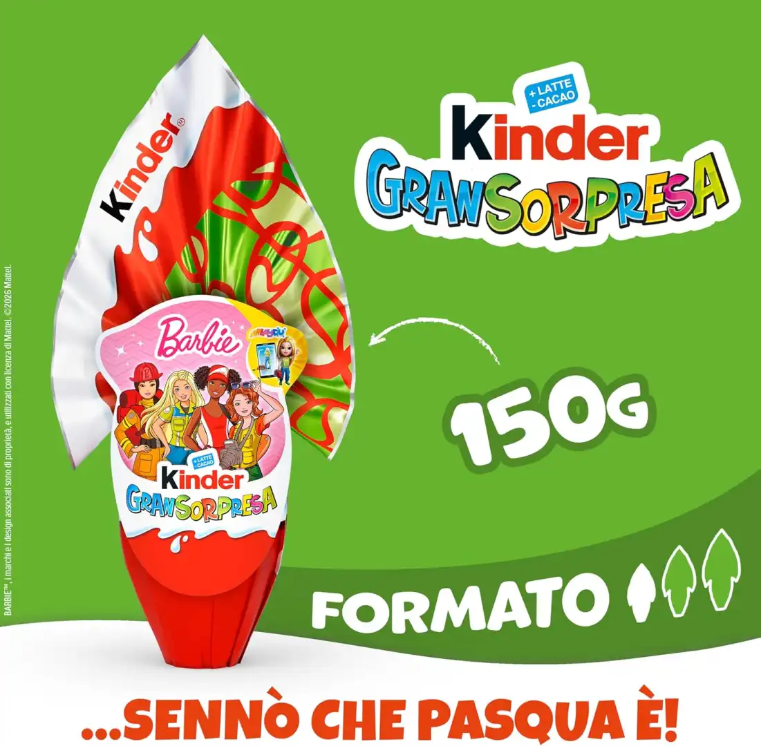 Kinder GranSorpresa Barbie 150g Uovo di Pasqua 2026 Uova di Pasqua Kinder