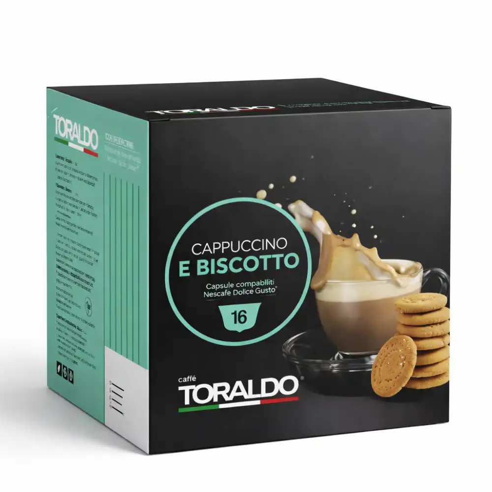Toraldo Cappuccino Biscotto 16 Capsule Compatibili Sistema Dolce Gusto