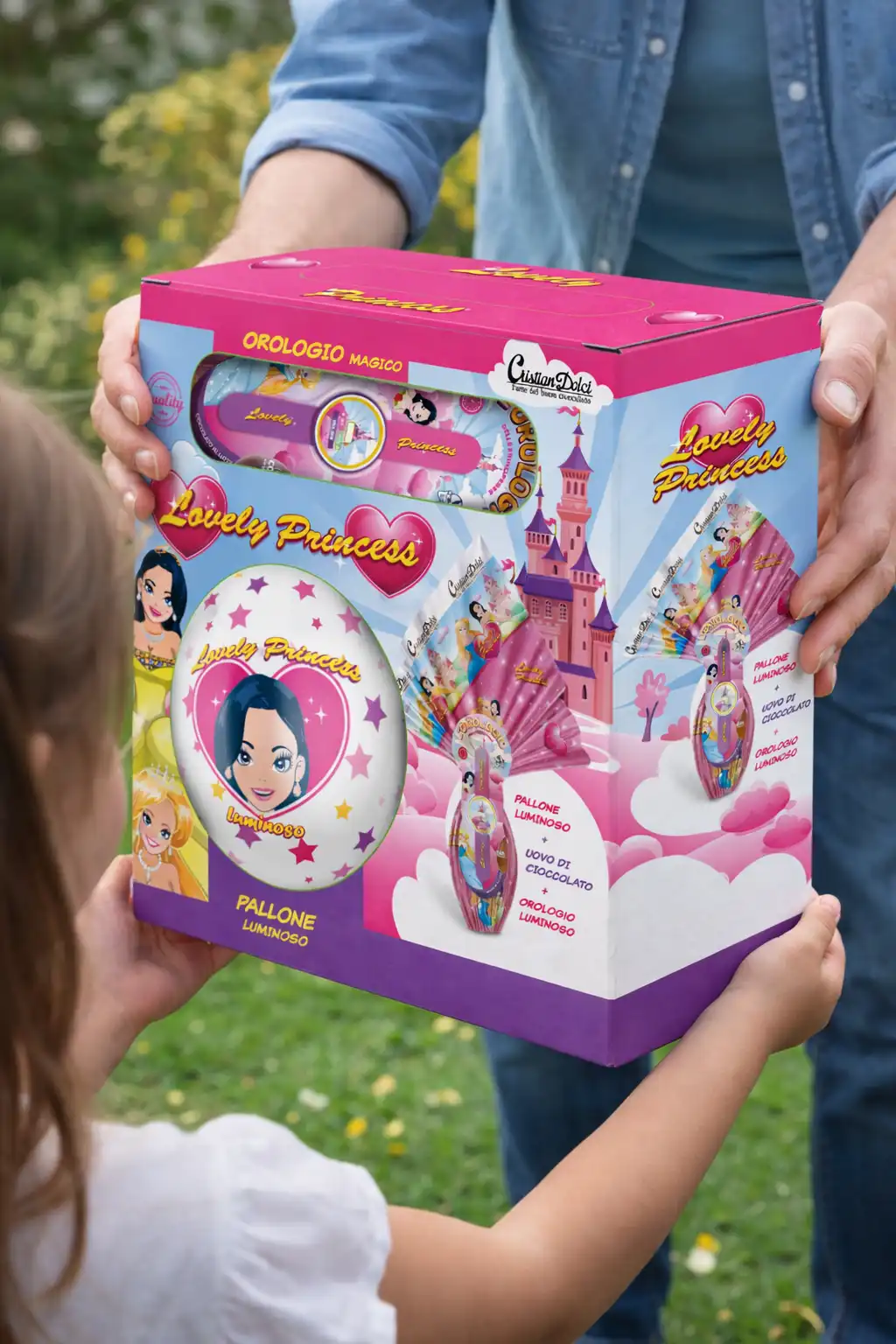 CristianDolci Lovely Princess Box Uovo Cioccolato 200g Pallone Orologio