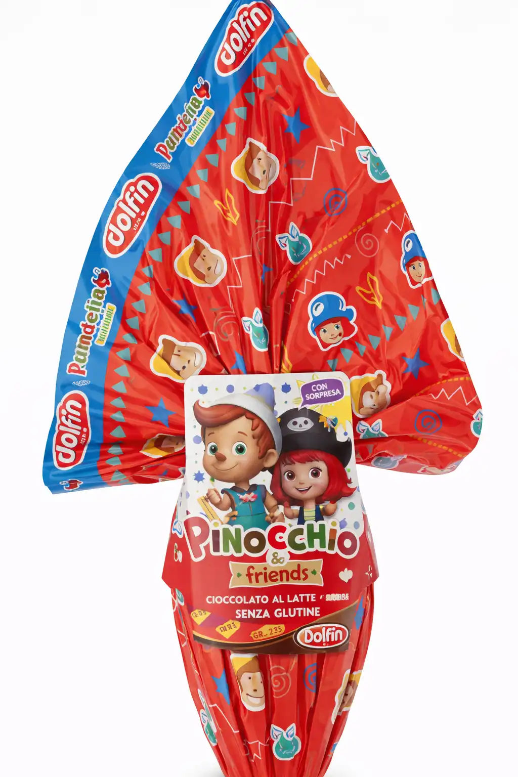 Dolfin Uovo Pasqua Pinocchio Cioccolato Latte 220g Con Sorpresa Bambini