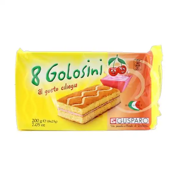 15 Lago Golosini Ciliegia Wafer Ripieni Snack Dolci Merenda 200g Biscotti Snack