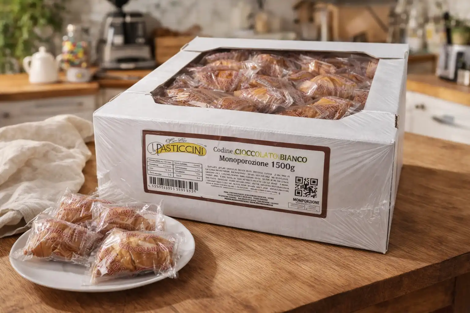 Pasticcini Codine Cioccolato Bianco Monoporzione 1500g Incartati Snack