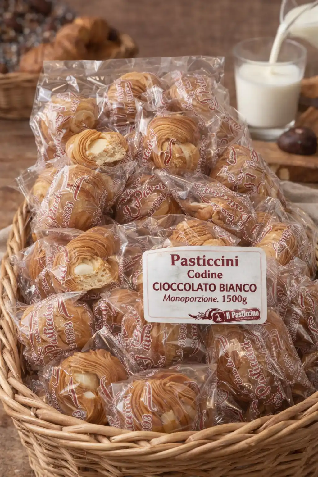 Pasticcini Codine Cioccolato Bianco Monoporzione 1500g Incartati Snack