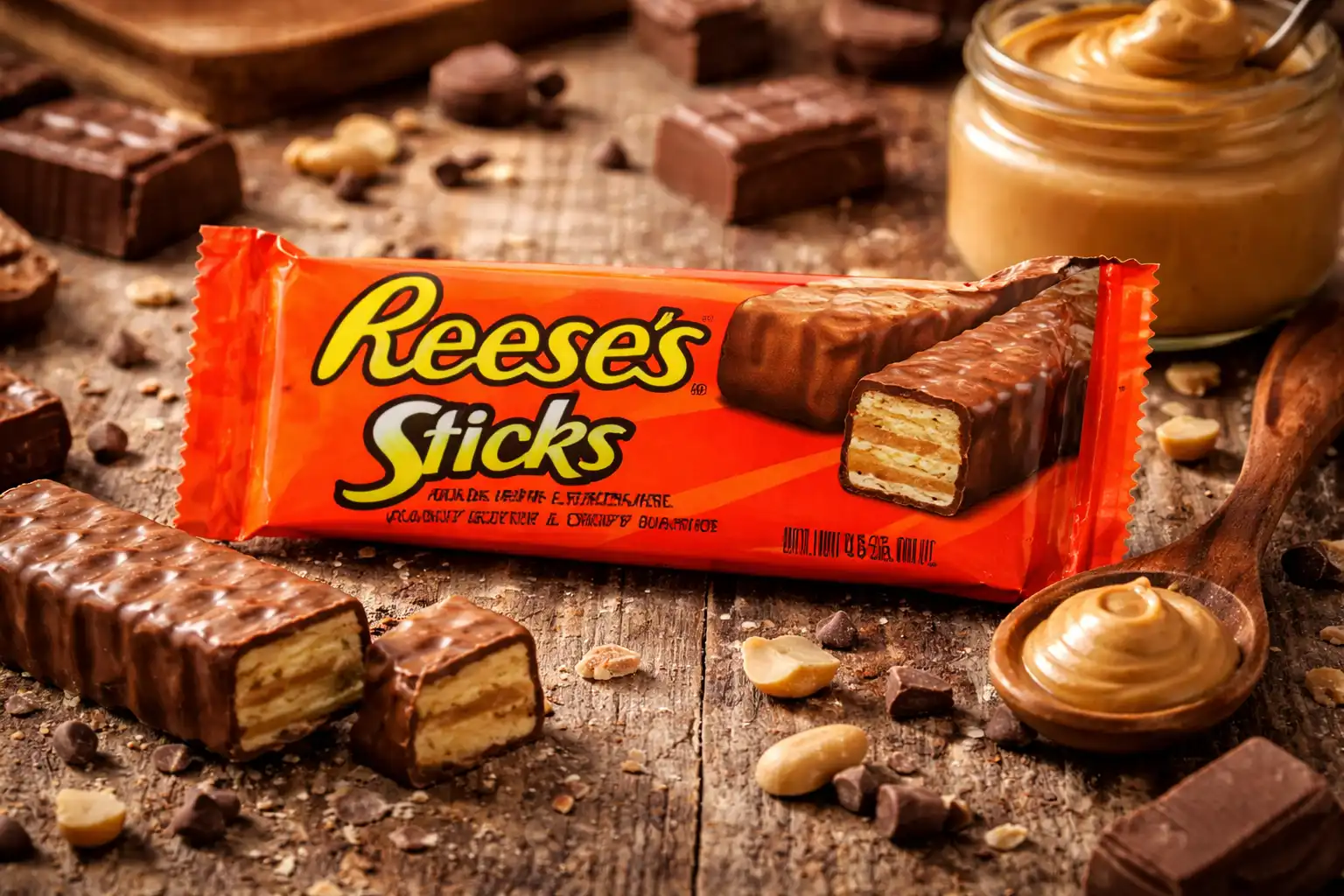 12x Reese's Sticks 42g Snack Wafer Cioccolato Burro Arachidi Croccante