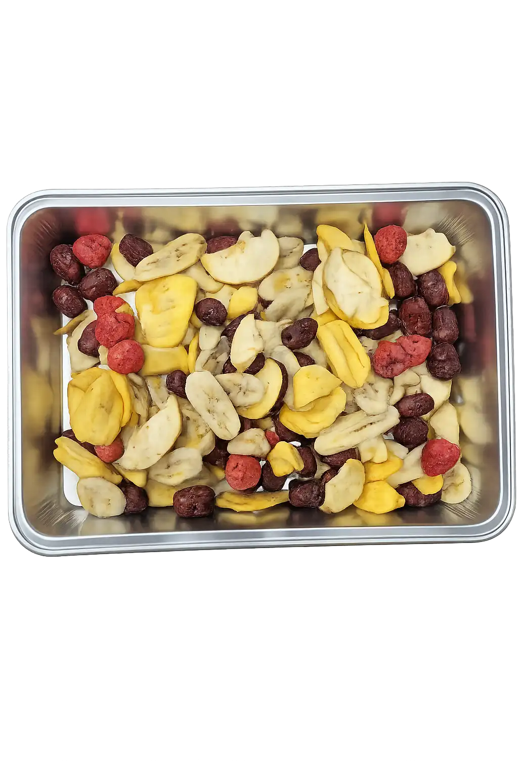 Mix Frutta Chips Rosse 500g Snack Essiccato Mela Fragola Banana Kiwi Mix